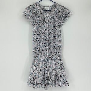 Anthropologie Sundays Floral Button-Front Midi Dress Sz Small Blue Cottagecore
